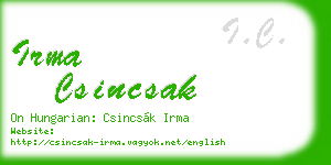 irma csincsak business card
